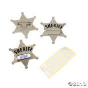 Metal Sheriff Badges<br>2 1/4"-1 dozen